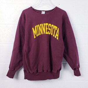 Vintage Champion Reverse Weave Maroon Pullover Sweater Minnesota Gophers Size XL